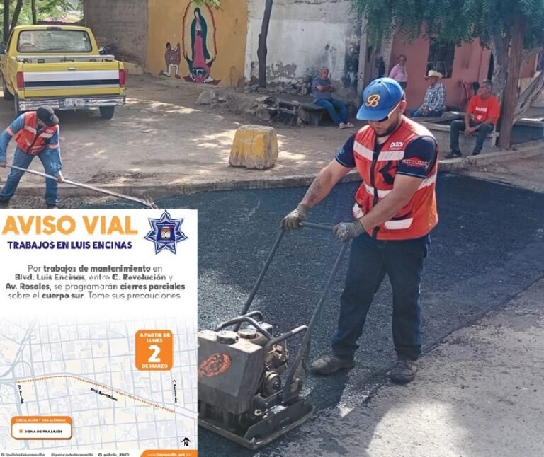 Intervendrán tramo del bulevar Luis Encinas desde este lunes